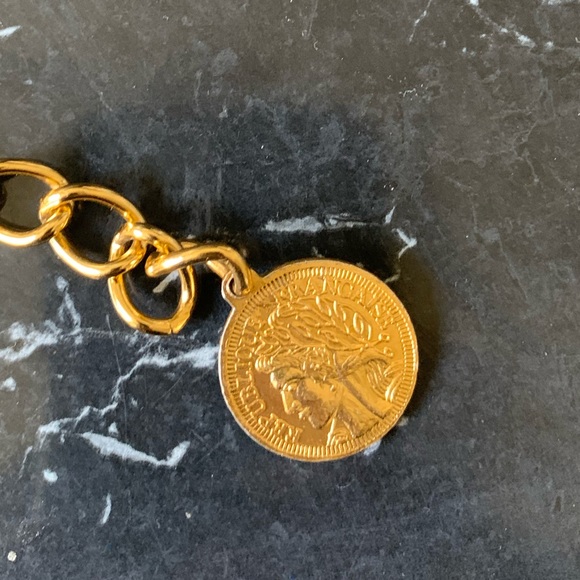 VINTAGE 90’s GOLD AND FAUX LEATHER WOVEN BELT - Picture 3 of 5